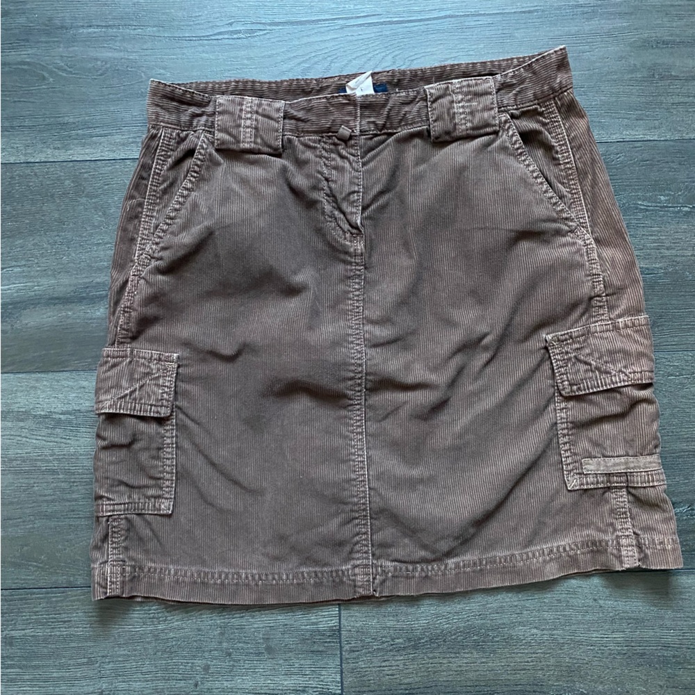 J. Crew Brown Corduroy Skirt Cargo Pockets Size 4 Academia Fall Preppy
